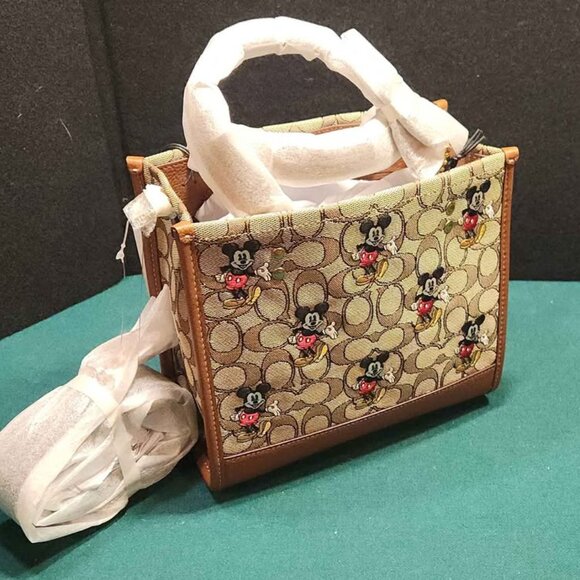 Disney X Coach Dempsey Tot 22 Signature Jacquard with Mickey Mouse Print - NWT - Picture 5 of 8